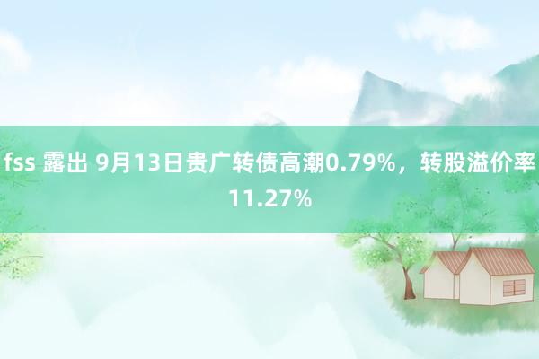 fss 露出 9月13日贵广转债高潮0.79%，转股溢价率11.27%