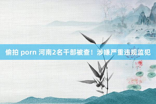 偷拍 porn 河南2名干部被查！涉嫌严重违规监犯